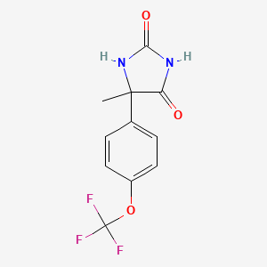 molecular formula C11H9F3N2O3 B1291949 5-Methyl-5-[4-(trifluoromethoxy)phenyl]imidazolidine-2,4-dione 