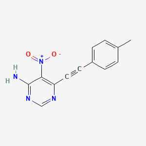 molecular formula C13H10N4O2 B12919501 4-Pyrimidinamine, 6-[(4-methylphenyl)ethynyl]-5-nitro- CAS No. 618891-00-2