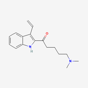 molecular formula C17H22N2O B12919549 5-(Dimethylamino)-1-(3-ethenyl-1h-indol-2-yl)pentan-1-one CAS No. 20876-63-5