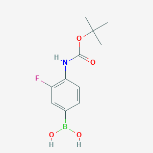 molecular formula C11H15BFNO4 B1291959 4-N-Boc-Amino-3-fluorophenylboronic acid CAS No. 218301-87-2