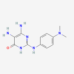 molecular formula C12H16N6O B12919605 5,6-Diamino-2-[4-(dimethylamino)anilino]pyrimidin-4(1H)-one CAS No. 61693-29-6