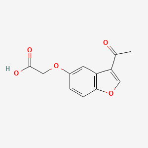 molecular formula C12H10O5 B12919610 Benzofuran, 3-acetyl-5-(hydroperoxyacetyl)- CAS No. 35882-03-2