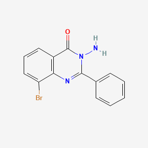 molecular formula C14H10BrN3O B12919633 3-Amino-8-bromo-2-phenylquinazolin-4(3H)-one CAS No. 89258-54-8