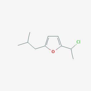 molecular formula C10H15ClO B12919643 2-(1-Chloroethyl)-5-(2-methylpropyl)furan CAS No. 917769-51-8