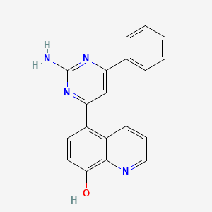 molecular formula C19H14N4O B12919711 5-(2-Amino-6-phenylpyrimidin-4(3H)-ylidene)quinolin-8(5H)-one CAS No. 833488-12-3