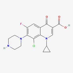 3-Quinolinecarboxylic acid, 8-chloro-1-cyclopropyl-6-fluoro-1,4-dihydro-4-oxo-7-(1-piperazinyl)-