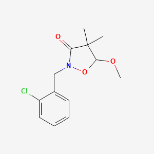 molecular formula C13H16ClNO3 B12919728 2-[(2-Chlorophenyl)methyl]-5-methoxy-4,4-dimethyl-1,2-oxazolidin-3-one CAS No. 81777-97-1