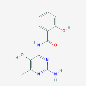 molecular formula C12H12N4O3 B12919738 N-(2-Amino-5-hydroxy-6-methylpyrimidin-4-yl)-2-hydroxybenzamide CAS No. 61581-38-2