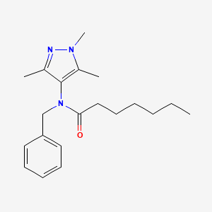 N-Benzyl-N-(1,3,5-trimethyl-1H-pyrazol-4-yl)heptanamide