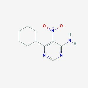 molecular formula C10H14N4O2 B12919762 6-Cyclohexyl-5-nitropyrimidin-4-amine CAS No. 62652-88-4