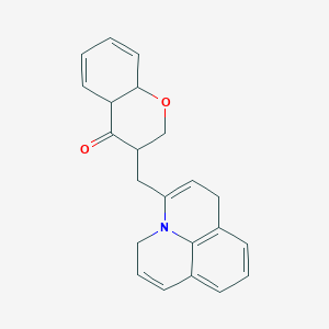 molecular formula C22H21NO2 B12919763 3-(1h,5h-Pyrido[3,2,1-ij]quinolin-3-ylmethyl)-2,3,4a,8a-tetrahydro-4h-chromen-4-one CAS No. 7400-76-2