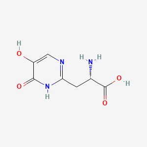 molecular formula C7H9N3O4 B12919775 (2S)-2-amino-3-(5-hydroxy-6-oxo-1H-pyrimidin-2-yl)propanoic acid 