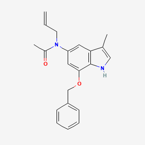 molecular formula C21H22N2O2 B12919788 N-[7-(Benzyloxy)-3-methyl-1H-indol-5-yl]-N-(prop-2-en-1-yl)acetamide CAS No. 89102-06-7