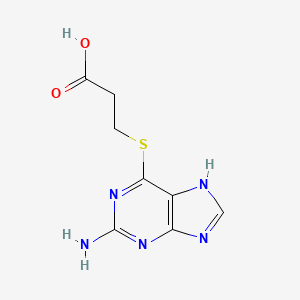 molecular formula C8H9N5O2S B12919829 3-((2-Amino-1H-purin-6-yl)thio)propionic acid CAS No. 93919-44-9