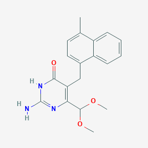 2-Amino-6-(dimethoxymethyl)-5-((4-methylnaphthalen-1-yl)methyl)pyrimidin-4(3H)-one