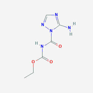 molecular formula C6H9N5O3 B12919909 Ethyl[(5-amino-1h-1,2,4-triazol-1-yl)carbonyl]carbamate CAS No. 41995-97-5