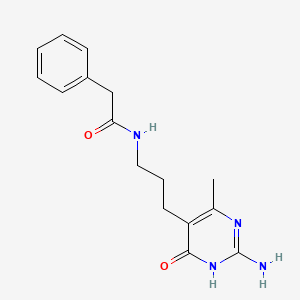 N-[3-(2-Amino-6-methyl-4-oxo-1,4-dihydropyrimidin-5-yl)propyl]-2-phenylacetamide