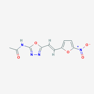 molecular formula C10H8N4O5 B12919935 N-(5-(2-(5-Nitrofuran-2-yl)vinyl)-1,3,4-oxadiazol-2-yl)acetamide 