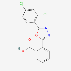 molecular formula C15H8Cl2N2O3 B12919953 2-(5-(2,4-Dichlorophenyl)-1,3,4-oxadiazol-2-yl)benzoic acid CAS No. 56894-50-9