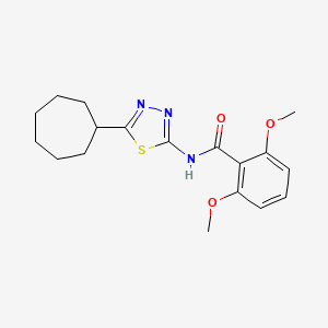 N-(5-Cycloheptyl-1,3,4-thiadiazol-2-yl)-2,6-dimethoxybenzamide