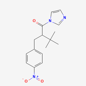 molecular formula C16H19N3O3 B12920010 1-(1H-imidazol-1-yl)-3,3-dimethyl-2-(4-nitrobenzyl)butan-1-one CAS No. 89372-64-5