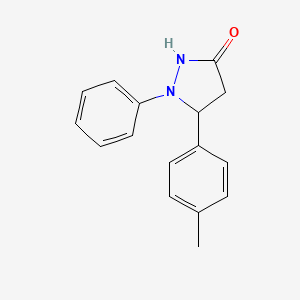 molecular formula C16H16N2O B12920034 5-(4-Methylphenyl)-1-phenylpyrazolidin-3-one CAS No. 95994-33-5