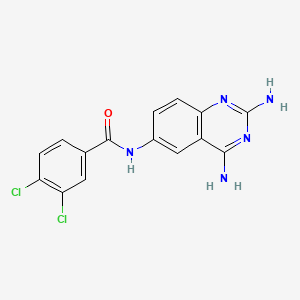 molecular formula C15H11Cl2N5O B12920063 3,4-dichloro-N-(2,4-diaminoquinazolin-6-yl)benzamide CAS No. 55096-68-9