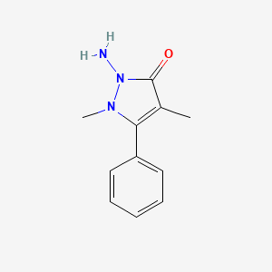 molecular formula C11H13N3O B12920093 2-Amino-1,4-dimethyl-5-phenyl-1,2-dihydro-3H-pyrazol-3-one CAS No. 39513-02-5