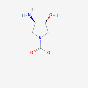 molecular formula C9H18N2O3 B129201 (3R,4R)-叔丁基 3-氨基-4-羟基吡咯烷-1-羧酸酯 CAS No. 148214-90-8