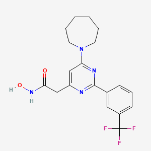 4-Pyrimidineacetamide, 6-(hexahydro-1H-azepin-1-yl)-N-hydroxy-2-(3-(trifluoromethyl)phenyl)-