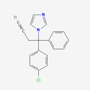 molecular formula C19H15ClN2 B12920108 1-(1-(4-Chlorophenyl)-1-phenylbut-3-yn-1-yl)-1H-imidazole CAS No. 88557-56-6