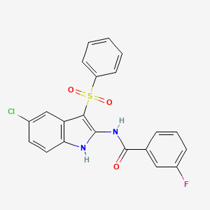 N-[3-(Benzenesulfonyl)-5-chloro-1H-indol-2-yl]-3-fluorobenzamide