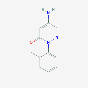 molecular formula C11H11N3O B12920181 5-amino-2-(o-tolyl)pyridazin-3(2H)-one CAS No. 110310-27-5