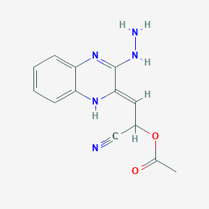 1-Cyano-2-(3-hydrazinylquinoxalin-2(1H)-ylidene)ethyl acetate