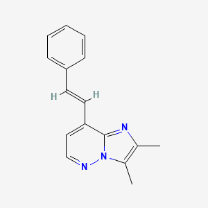 molecular formula C16H15N3 B12920213 2,3-Dimethyl-8-styrylimidazo[1,2-b]pyridazine 