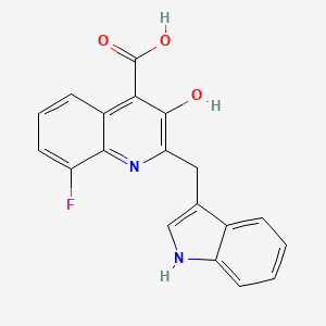 8-Fluoro-3-hydroxy-2-[(1H-indol-3-yl)methyl]quinoline-4-carboxylic acid