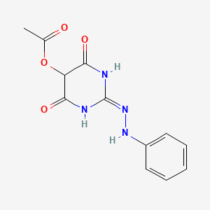 2,4,6(1H,3H,5H)-Pyrimidinetrione, 5-(acetyloxy)-, 2-(phenylhydrazone)