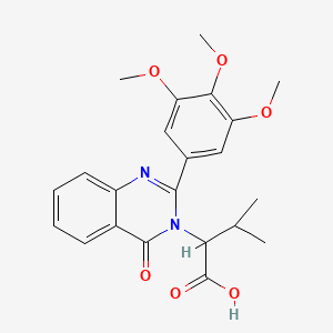 molecular formula C22H24N2O6 B12920245 alpha-(1-Methylethyl)-4-oxo-2-(3,4,5-trimethoxyphenyl)-3(4H)-quinazolineacetic acid CAS No. 83408-91-7