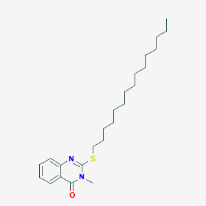 molecular formula C24H38N2OS B12920257 3-Methyl-2-(pentadecylsulfanyl)quinazolin-4(3H)-one CAS No. 89861-50-7