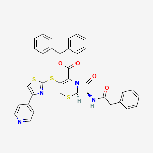 molecular formula C36H28N4O4S3 B1292027 5-Thia-1-azabicyclo[4.2.0]oct-2-ene-2-carboxylic acid, 8-oxo-7-[(2-phenylacetyl)amino]-3-[[4-(4-pyridinyl)-2-thiazolyl]thio]-, diphenylmethyl ester, (6R,7R)- CAS No. 400827-68-1