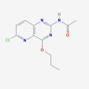 molecular formula C12H13ClN4O2 B12920332 N-(6-Chloro-4-propoxypyrido[3,2-d]pyrimidin-2-yl)acetamide CAS No. 897362-15-1