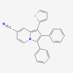 7-Indolizinecarbonitrile, 2,3-diphenyl-1-(2-thienyl)-