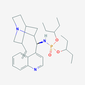 molecular formula C29H44N3O3P B12920355 Di(pentan-3-yl) ((1S)-quinolin-4-yl(5-vinylquinuclidin-2-yl)methyl)phosphoramidate 