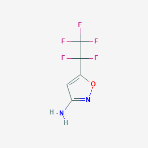 molecular formula C5H3F5N2O B12920357 5-(Pentafluoroethyl)-1,2-oxazol-3-amine CAS No. 110234-44-1