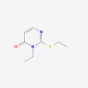 molecular formula C8H12N2OS B12920359 3-ethyl-2-(ethylthio)pyrimidin-4(3H)-one CAS No. 65592-66-7