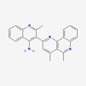 molecular formula C24H20N4 B12920363 3-(4,5-Dimethylbenzo(h)-1,6-naphthyridin-2-yl)-2-methylquinolin-4-amine CAS No. 71993-16-3