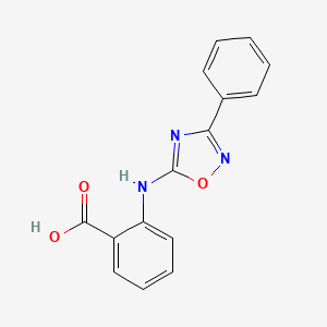 molecular formula C15H11N3O3 B12920417 2-[(3-Phenyl-1,2,4-oxadiazol-5-yl)amino]benzoic acid CAS No. 106832-95-5