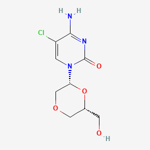 (6-(Hydroxymethyl)-1,4-dioxan-2-yl)-5-chlorocytosine