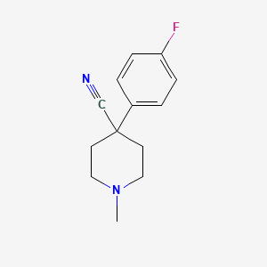 molecular formula C13H15FN2 B12920443 4-(4-Fluorophenyl)-1-methylpiperidine-4-carbonitrile CAS No. 258500-80-0