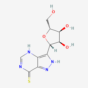 molecular formula C10H12N4O4S B12920470 3-((2S,3R,4S,5R)-3,4-Dihydroxy-5-(hydroxymethyl)tetrahydrofuran-2-yl)-1H-pyrazolo[4,3-d]pyrimidine-7(4H)-thione 